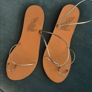 Ancient Greek Sandals Women's silver sandals
